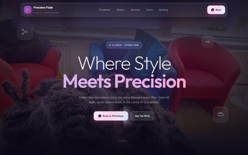Precision Fade barbershop site